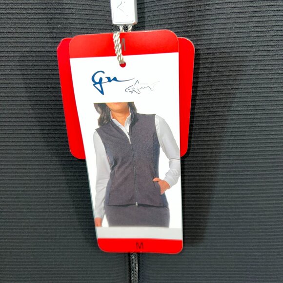 Womens GREG NORMAN Ribbed Collar Sleeveless Lightweight Golf Sport Vest Black M - Picture 3 of 13